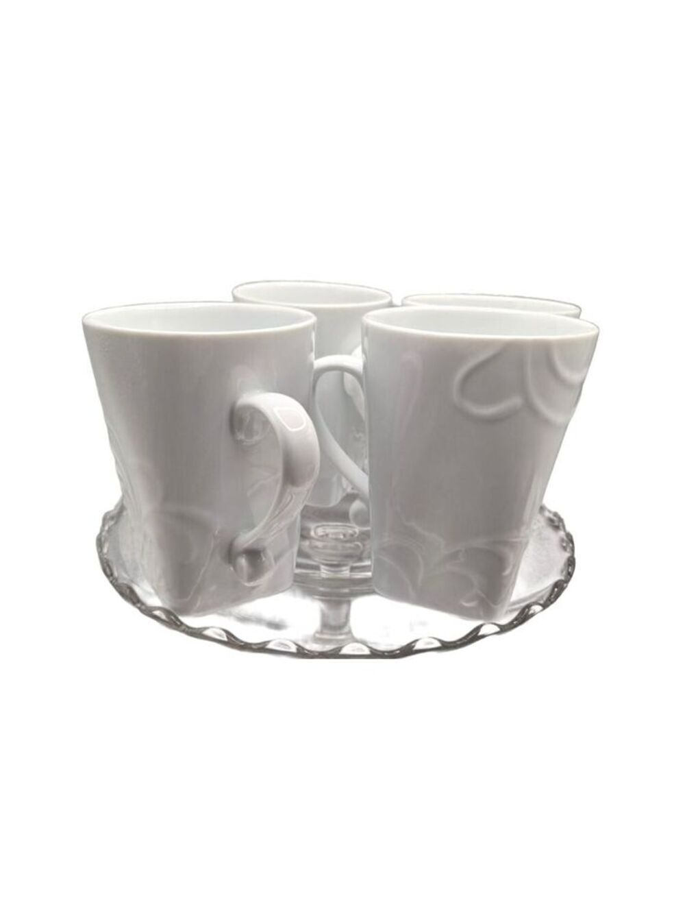 4 cup Corelle Boutique Cherish Mug Set Corning Coordinates White Floral